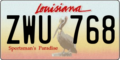 LA license plate ZWU768