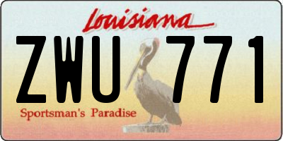 LA license plate ZWU771