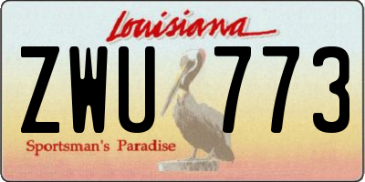 LA license plate ZWU773