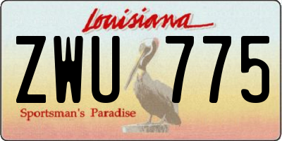 LA license plate ZWU775