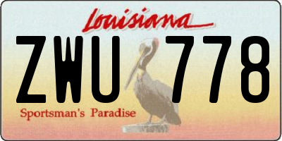 LA license plate ZWU778