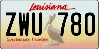 LA license plate ZWU780