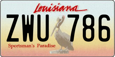 LA license plate ZWU786