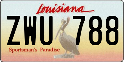 LA license plate ZWU788
