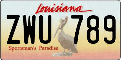 LA license plate ZWU789