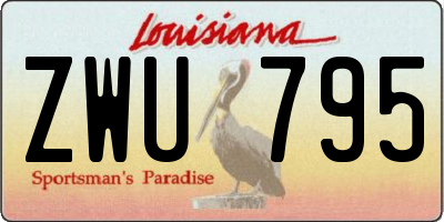 LA license plate ZWU795