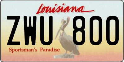 LA license plate ZWU800