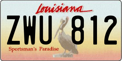 LA license plate ZWU812