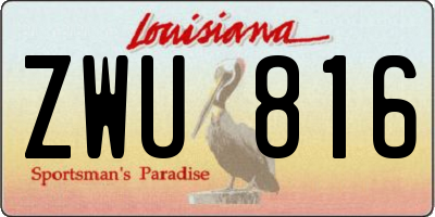 LA license plate ZWU816