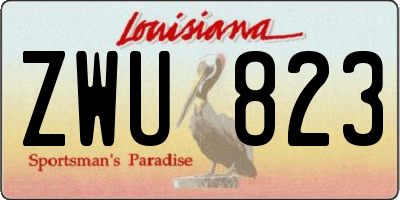 LA license plate ZWU823