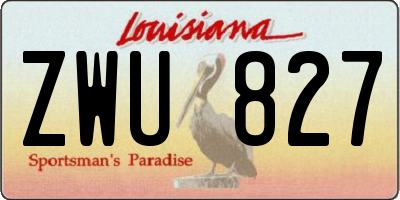LA license plate ZWU827