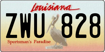 LA license plate ZWU828