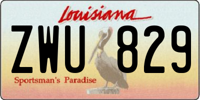 LA license plate ZWU829