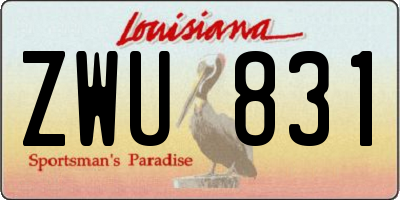 LA license plate ZWU831