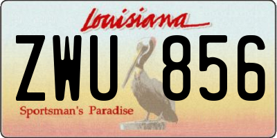 LA license plate ZWU856