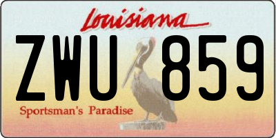LA license plate ZWU859