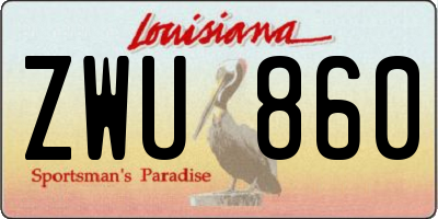 LA license plate ZWU860