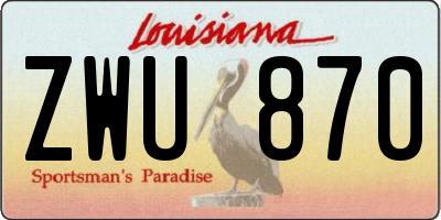 LA license plate ZWU870
