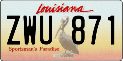 LA license plate ZWU871