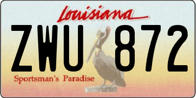 LA license plate ZWU872