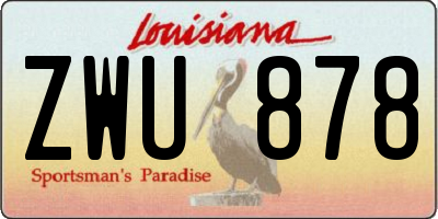 LA license plate ZWU878