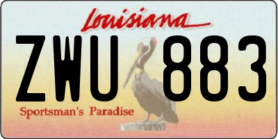 LA license plate ZWU883