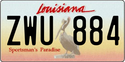 LA license plate ZWU884
