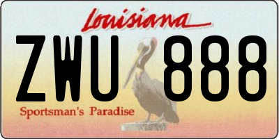 LA license plate ZWU888