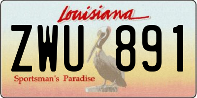 LA license plate ZWU891