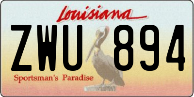 LA license plate ZWU894
