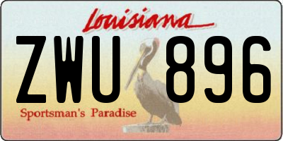 LA license plate ZWU896