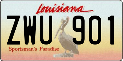 LA license plate ZWU901