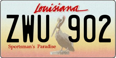 LA license plate ZWU902