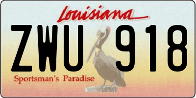 LA license plate ZWU918