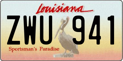 LA license plate ZWU941