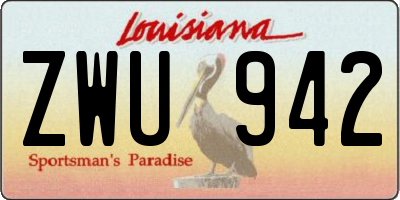LA license plate ZWU942