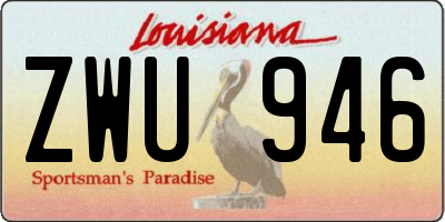 LA license plate ZWU946