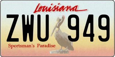 LA license plate ZWU949