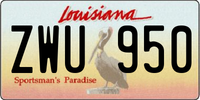 LA license plate ZWU950