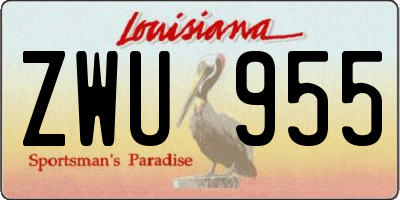 LA license plate ZWU955