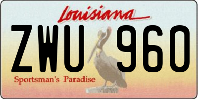 LA license plate ZWU960