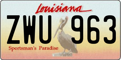 LA license plate ZWU963