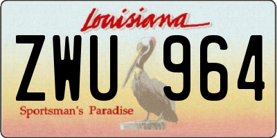 LA license plate ZWU964