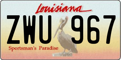 LA license plate ZWU967