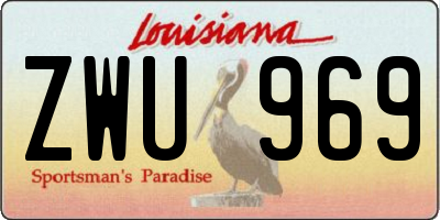 LA license plate ZWU969