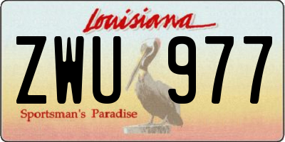 LA license plate ZWU977