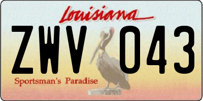 LA license plate ZWV043