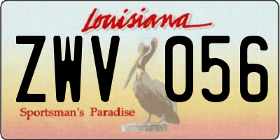 LA license plate ZWV056