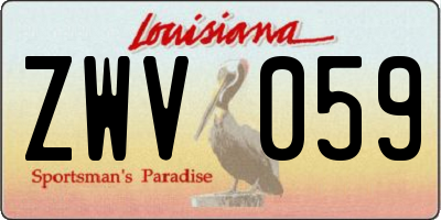 LA license plate ZWV059