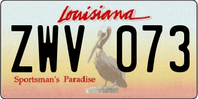 LA license plate ZWV073